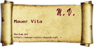 Mauer Vita névjegykártya